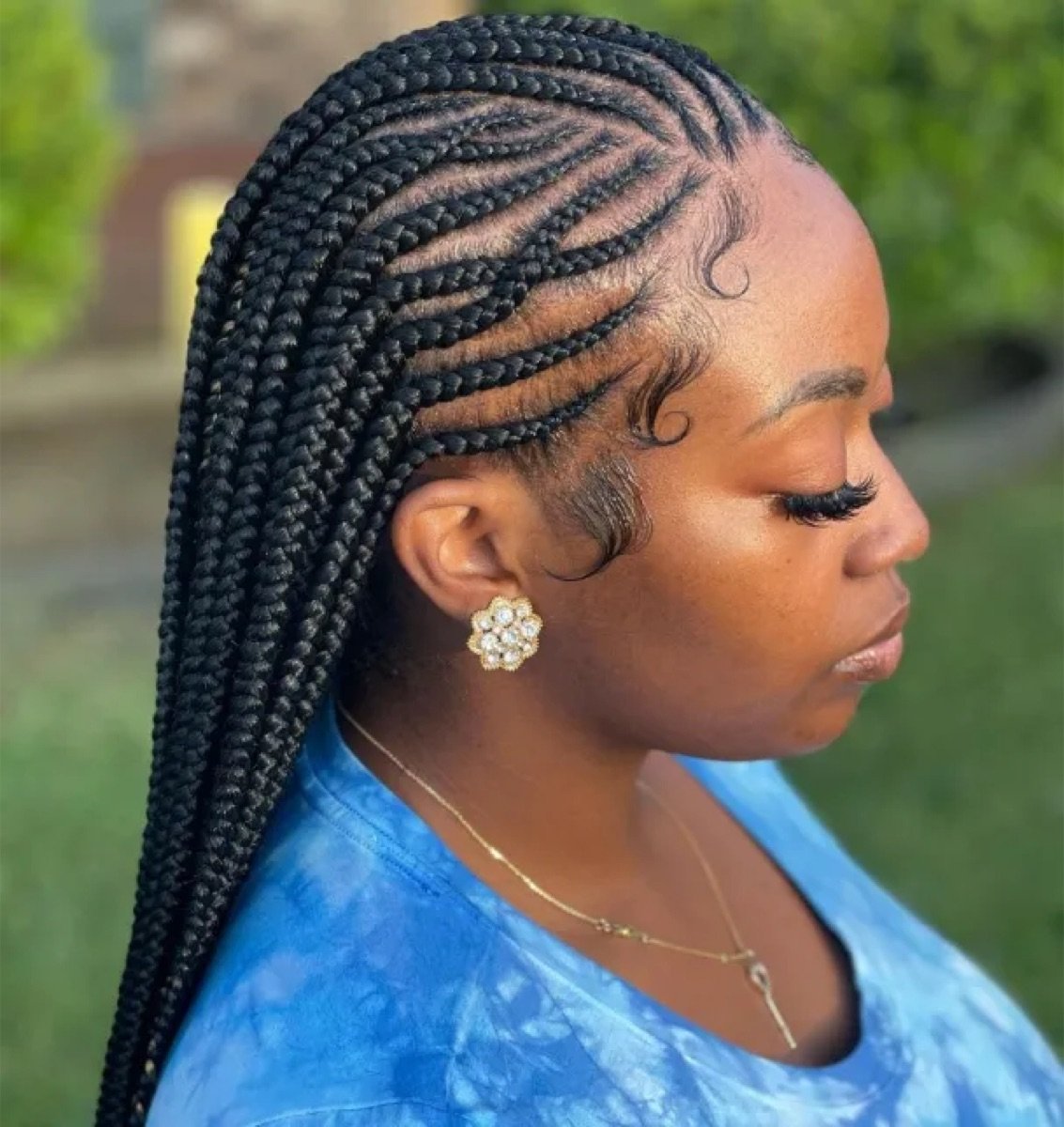 Feed-in cornrow braids