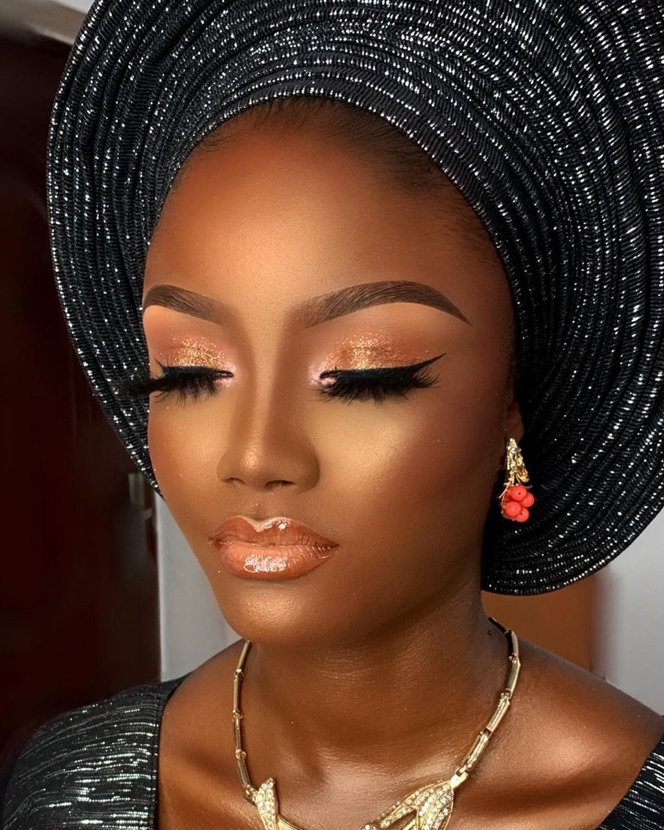 Bridal gele makeup look
